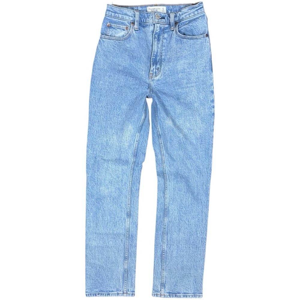 Abercrombie & Fitch 90s Ultra High Rise Straight Jeans Medium Wash Denim 25 / 0